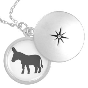 Silhouette of a mule locket necklace