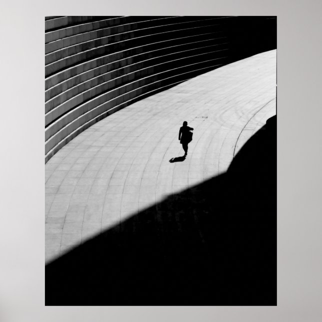 SILHOUETTE OF A PERSON WALKING ON GRAY CONCRETE FL POSTER (Front)