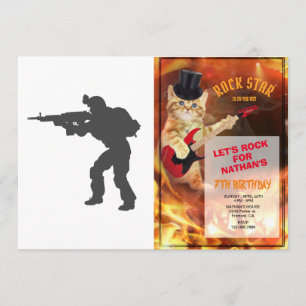 Silhouette of a soldier - Choose background colour Invitation