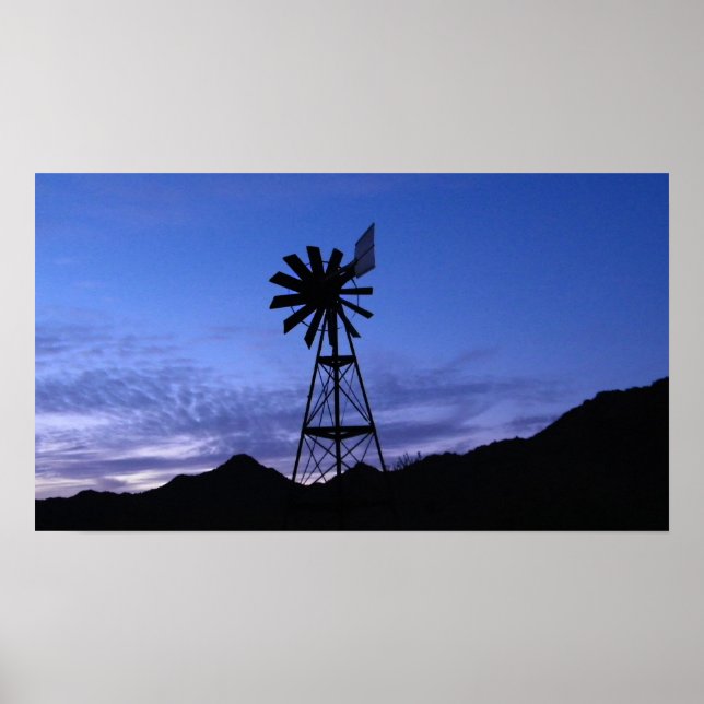silhouette of a windmill poster (Front)