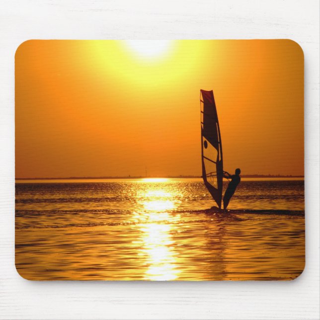 Silhouette of a windsurfer mouse pad (Front)