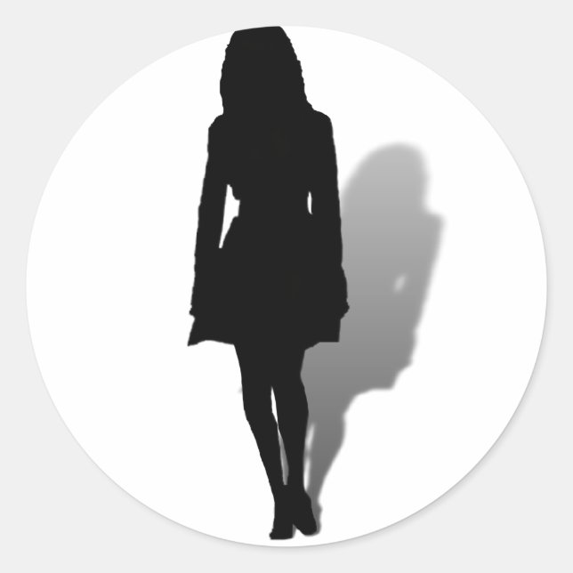 Silhouette of a Woman Classic Round Sticker (Front)