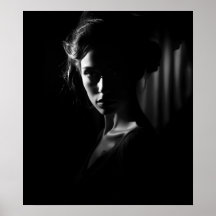 Silhouette of a woman's face B&W photo