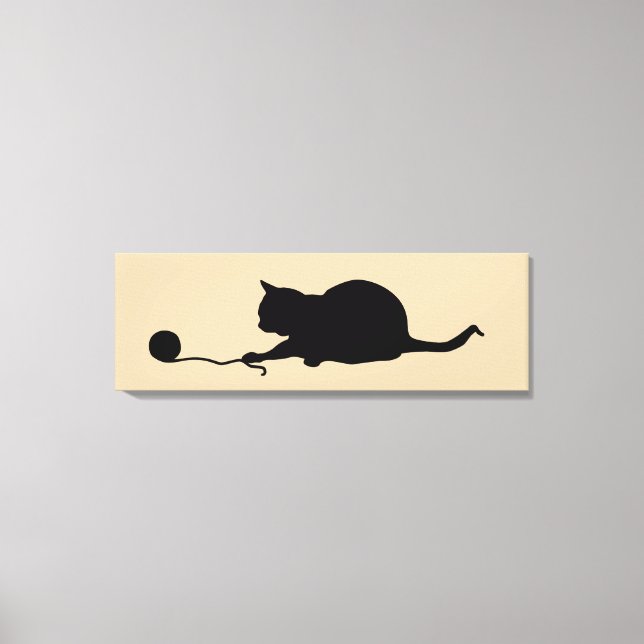Silhouette of Cat at Play Canvas Print (Front)