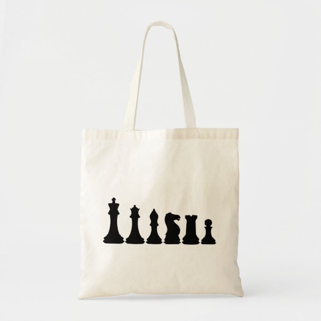 Silhouette of Chess Pieces Chessman Tote Bag (Front)