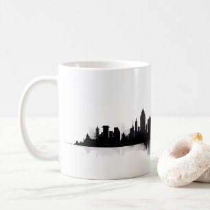 Silhouette Of City On Paint Style Coffee Mug
