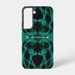 Silhouette of Colored Smoke - Green on Black Samsung Galaxy Case