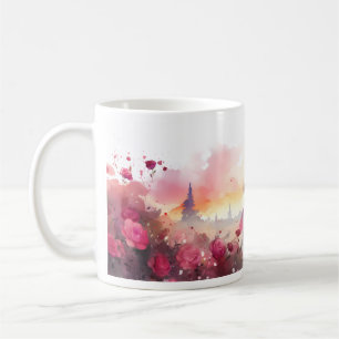 Silhouette Of Couple In Married Watercolor Coffee Mug