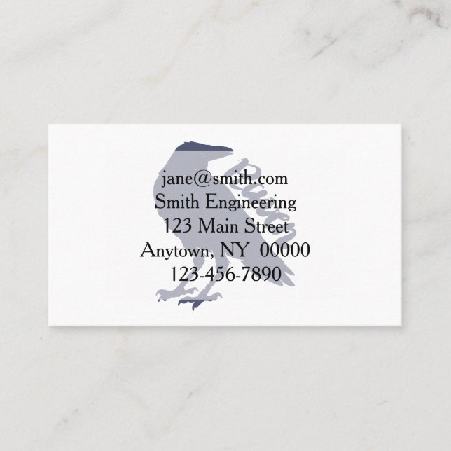 Silhouette of crow - Choose background color Business Card (Front)