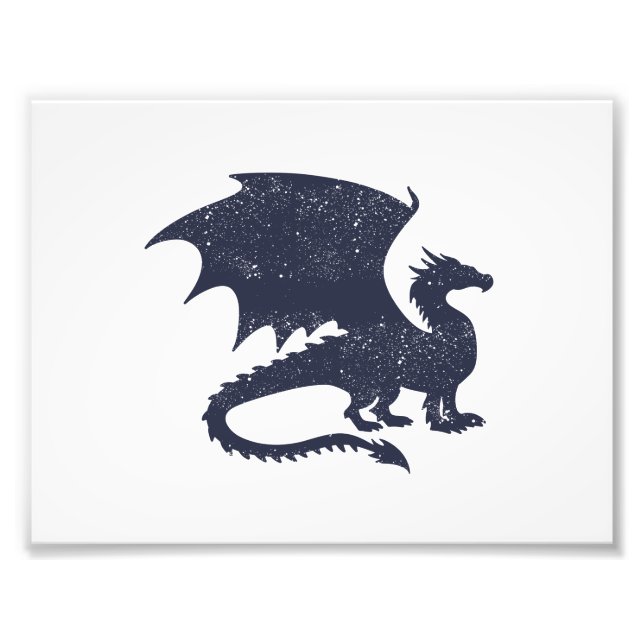 Silhouette of dragon - Choose background colour Photo Print (Front)