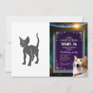 Silhouette of Egyptian  cat - Choose back colour Invitation