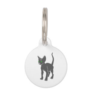 Silhouette of Egyptian cat - Choose back colour Pet Tag