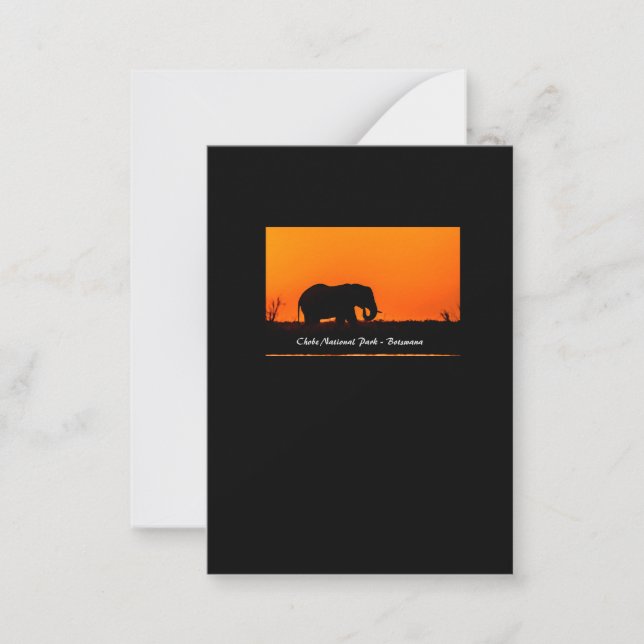 Silhouette of Elephant Card (Front)