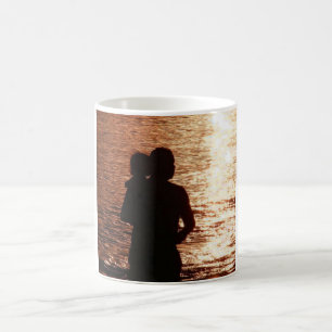 Silhouette of Father and Child Mug