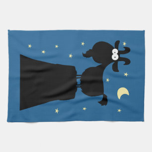 Silhouette of Goat on Mountain Kitchen Towel