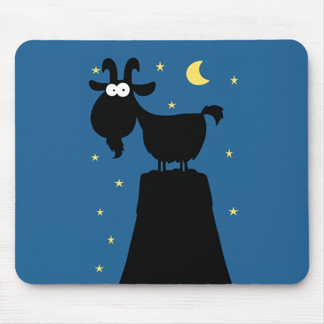 Silhouette of Goat on Mountain Mouse Pad (Front)
