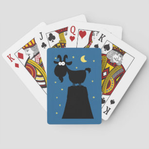 Silhouette of Goat on Mountain Playing Cards