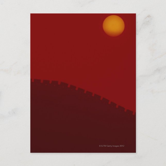 Silhouette of Great Wall of China Postcard (Front)