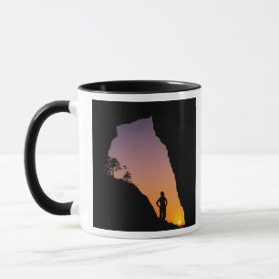 Silhouette of hiker, Point of the Arches, Mug