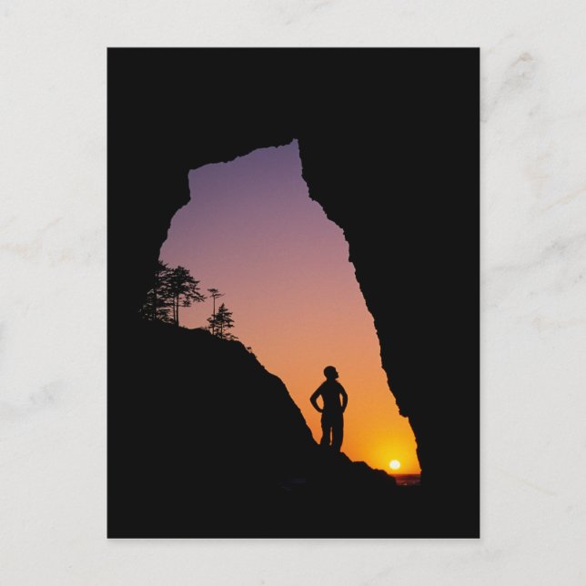 Silhouette of hiker, Point of the Arches, Postcard (Front)