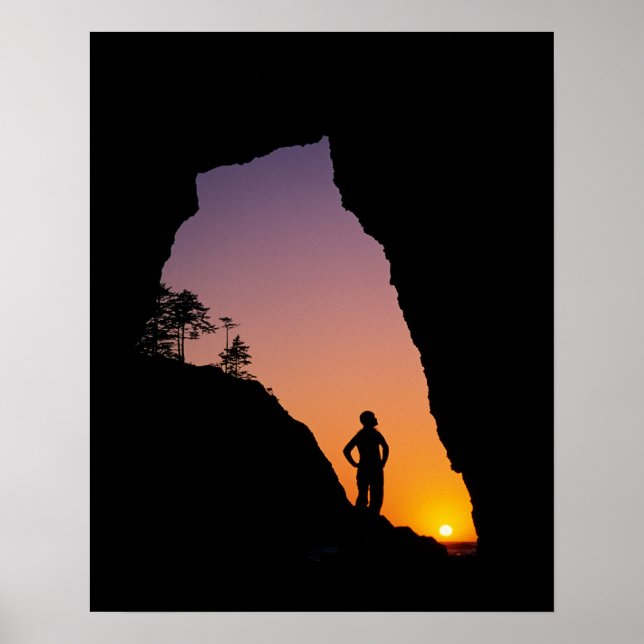 Silhouette of hiker, Point of the Arches, Poster (Front)