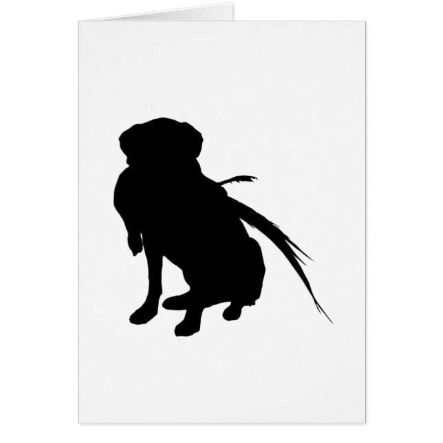 Silhouette of Labrador Retriever with pheasant (Front)