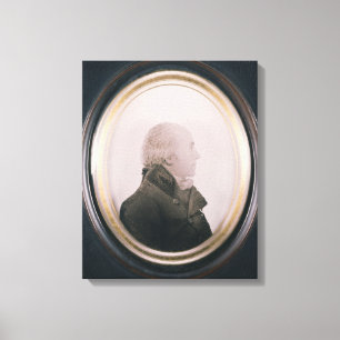 Silhouette of Major Lewis Painted on Convex Canvas Print