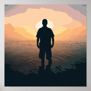 Silhouette Of Man Poster