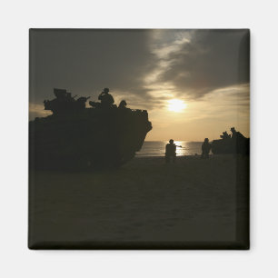 Silhouette of Marines Magnet