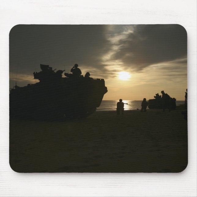 Silhouette of Marines Mouse Pad (Front)
