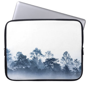 silhouette of multiple layers tropical rain forest laptop sleeve