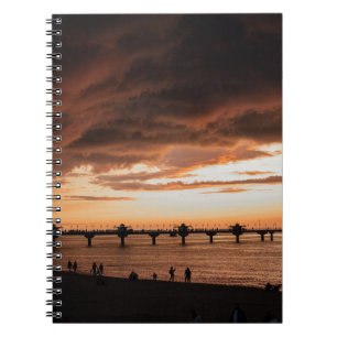 SILHOUETTE OF PEOPLE ON BEACH DURING SUNSET NOTEBOOK