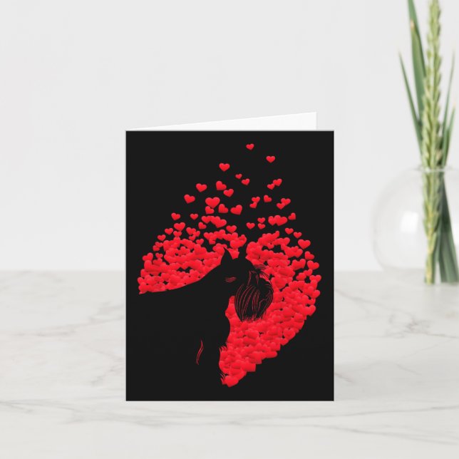 Silhouette Of Schnauzer Dog With Heart Happy Valen Card (Front)