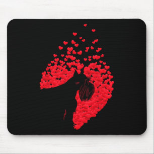 Silhouette Of Schnauzer Dog With Heart Happy Valen Mouse Pad