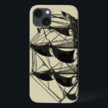 Silhouette of Ship with Billowing Sails iPhone 13 Case<br><div class="desc">Handsome silhouette of a sailing ship with billowing sails. You can even see a few figures standing on the deck,  monitoring the progress of the ship or just enjoying the cool sea breeze. Anyone who loves the sea should purchse this piece!</div>