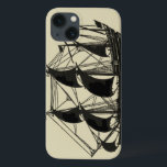 Silhouette of Ship with Billowing Sails iPhone 13 Case<br><div class="desc">Handsome silhouette of a sailing ship with billowing sails. You can even see a few figures standing on the deck, monitoring the progress of the ship or just enjoying the cool sea breeze. Anyone who loves the sea should purchse this piece!</div>