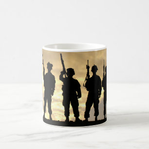 Silhouette of Soldiers in 101st Airborne Division Coffee Mug