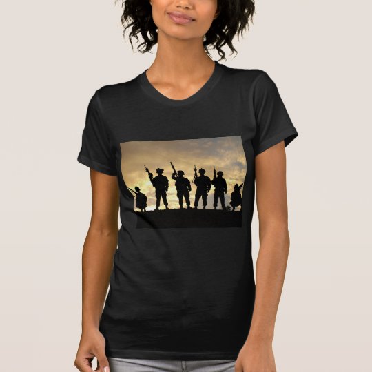 Silhouette of Soldiers in 101st Airborne Division T-Shirt