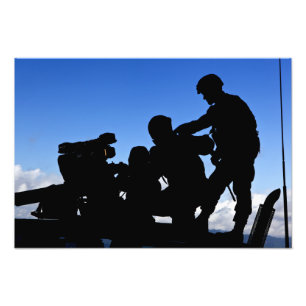 Silhouette of soldiers photo print