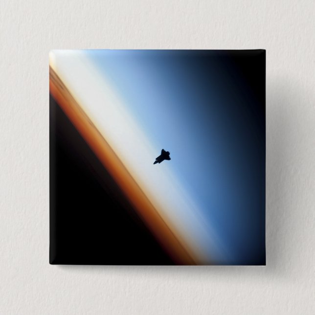 Silhouette of space shuttle Endeavour 2 Inch Square Button (Front)