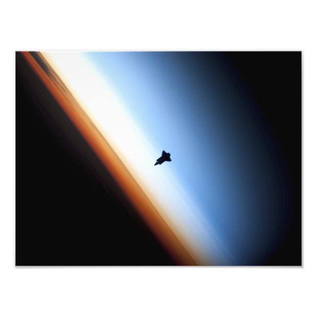 Silhouette of space shuttle Endeavour Photo Print (Front)