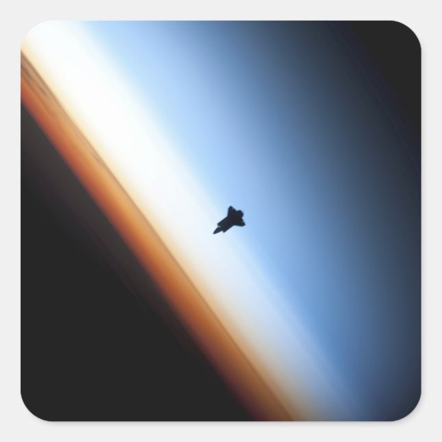 Silhouette of space shuttle Endeavour Square Sticker (Front)