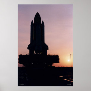 Silhouette of Space Shuttle STS-83 Poster