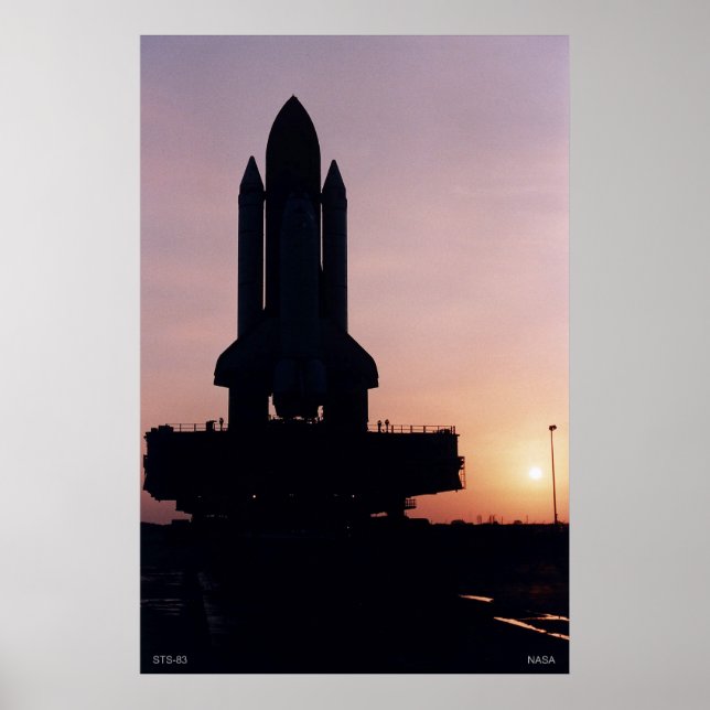 Silhouette of Space Shuttle STS-83 Poster (Front)