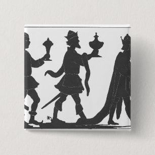 Silhouette of the Three Kings 2 Inch Square Button