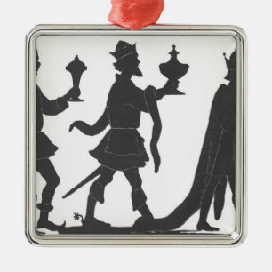 Silhouette of the Three Kings Metal Ornament