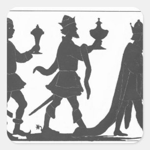 Silhouette of the Three Kings Square Sticker