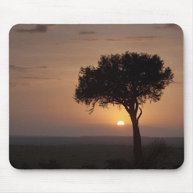 Silhouette of tree on plain, Masai Mara 2 Mouse Pad (Front)