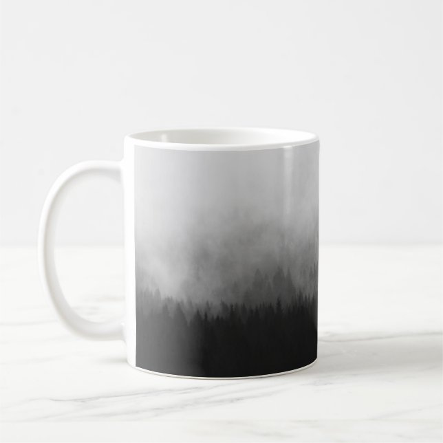 SILHOUETTE OF TREES WITH FOGS COFFEE MUG (Left)