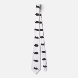 Silhouette of triceratops - Choose backgroun color Tie